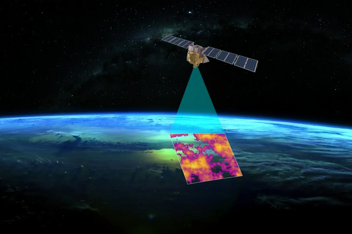 Ilustrasi satelit  MethaneSAT yang digunakan untuk memantau metana dari luar angkasa