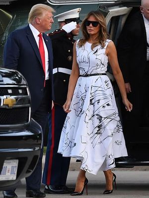 Melania Trump ketika menghadiri perayaan Hari Kemerdekaan AS, Jumat (3/7/2020).