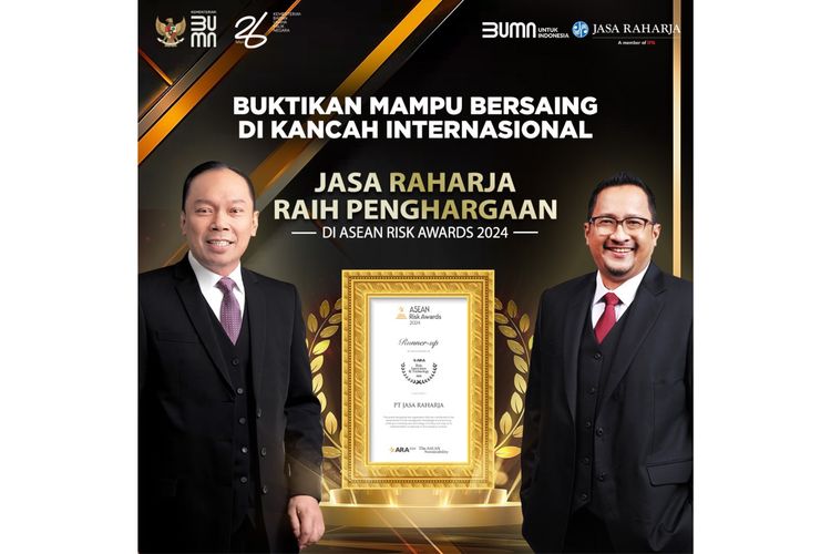 Jasa Raharja menjadi runner up pada kategori Risk Innovation and Technology pada ajang ASEAN Risk Awards (ARA) 2024.