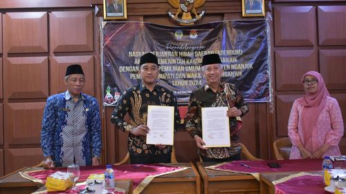 KPU dan Pemkab Nganjuk Teken Adendum NPHD Rp 48 Miliar untuk Pilkada 2024