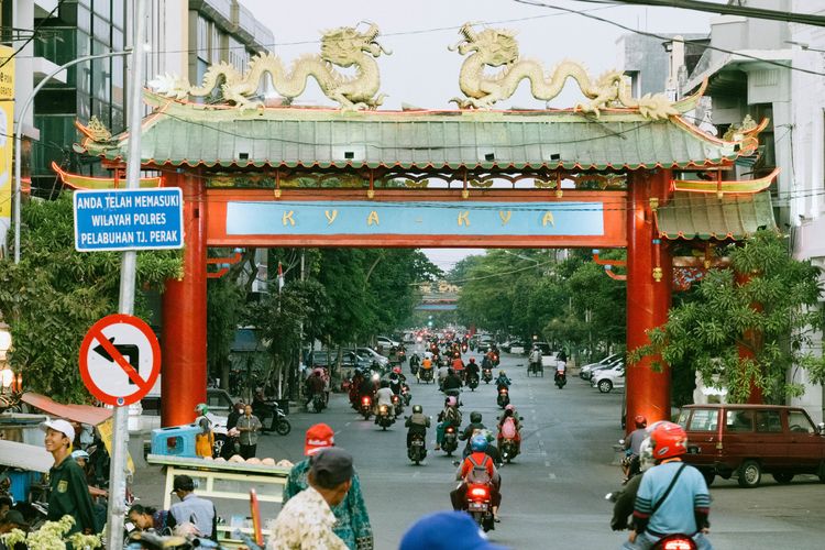 Ilustrasi kawasan Kya Kya di Kota Surabaya, Jawa Timur.