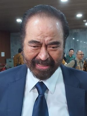 Ketua Umum Partai Nasdem Surya Paloh di Kompleks Parlemen, Senayan, Jakarta, Selasa (1/10/2019).