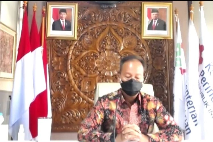 Menteri Perindustrian (Menperin) Agus Gumiwang Kartasasmita saat konferensi pers RCID secara virtual, Senin (8/11/2021). (Tangkapan layar)