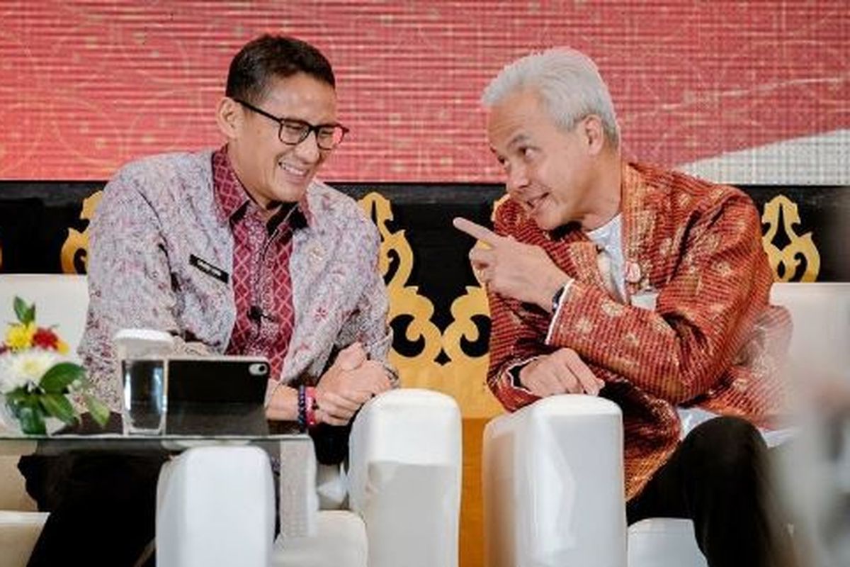 Menteri Pariwisata dan Ekonomi Kreatif Sandiaga Uno memamerkan fotonya bersama Gubernur Jawa Tengah Ganjar Pranowo yang kini diusung sebagai bakal capres PDI-P dalam akun Instagram @sandiuno.