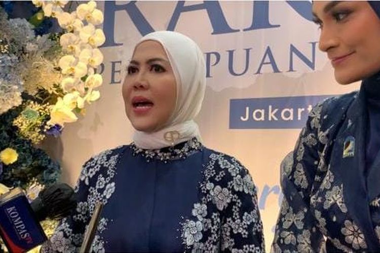 Ketua Umum Perempuan Amanat Nasional (Puan) Intan Fauzi menghadiri Rapat Kerja Nasional (Rakernas) Puan di DPP PAN yang berlokasi di Kalibata, Jakarta Selatan, Rabu (9/11/2022). 