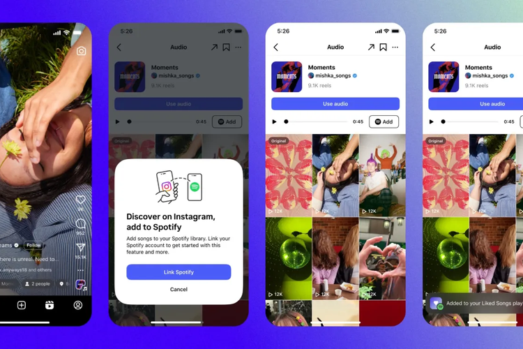 Instagram dan Spotify mengumumkan integrasi, yang memudahkan pengguna menambahkan musik yang didengar di Instagram ke Spotify.