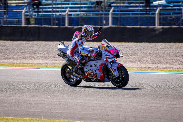 Enea Bastianini saat berlaga pada MotoGP Argentina 2022