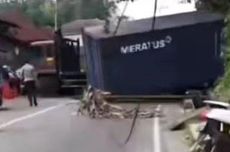 Kecelakaan Beruntun di Tanah Datar, Truk Rem Blong Tabrak Sejumlah Kendaraan dan Terguling