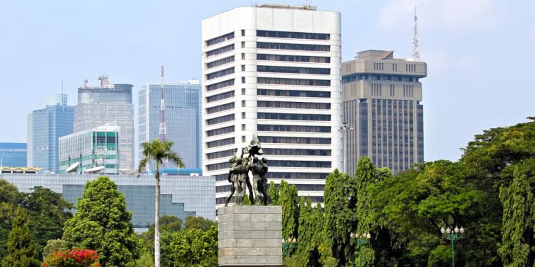 Kawasan Monas dan perkantoran Jl MH Thamrin, Jakarta Pusat
