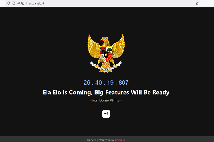 Tampilan situs elaelo terbaru yang kini tidak bisa dipakai buat login.