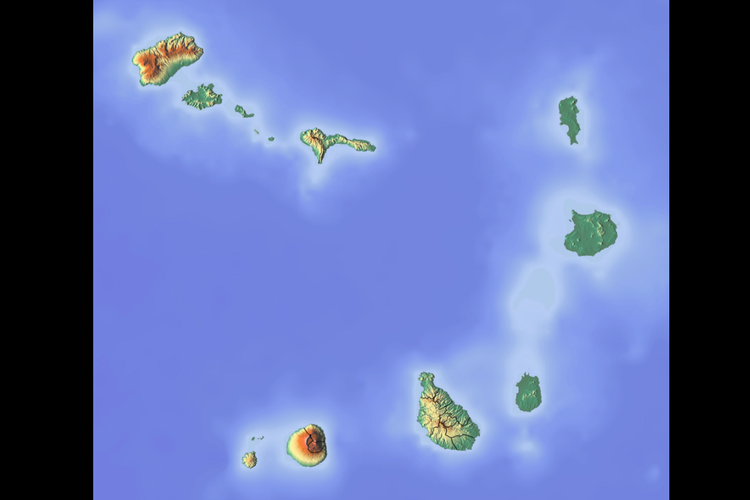 Peta lokasi Tanjung Verde . Proyeksi ekuirektangular. Batas geografis peta: Lintang Utara: 17,4° LU S: 14,6° LU B: 25,6° BB Timur: 22,4° BB