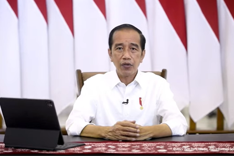 Tangkapan layar LIVE: Keterangan Pers Presiden RI terkait Cuti Bersama Idulfitri 1443 H, Istana Bogor, 6 April 2022.
