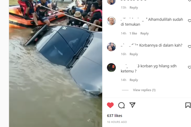 Viral aksi evaksuasi mobil tenggelam di sungai