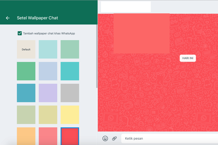 Ilustrasi ganti latar belakang ruang obrolan WhatsApp Web