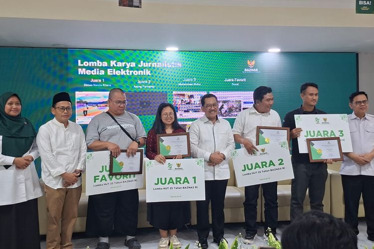 Dua Jurnalis Kompas.com Raih Penghargaan Jurnalistik Baznas RI