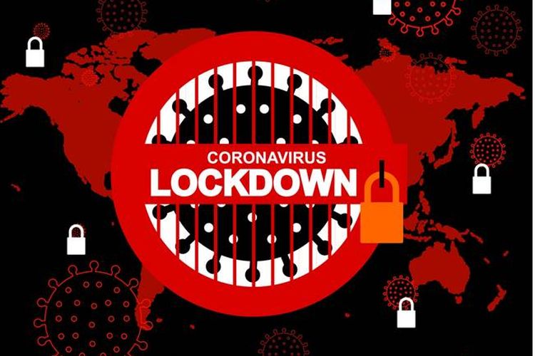 Ilustrasi lockdown, penguncian, virus corona