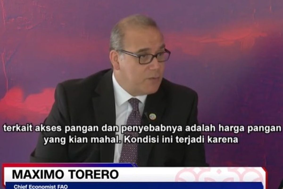 Chief FAO Maximo Torero dalam diskusi daring yang digelar Forum Merdeka Barat 9 (FMB9) bertema Komitmen G20 Membangun Arsitektur Kesehatan Global pada Senin (14/11/22).