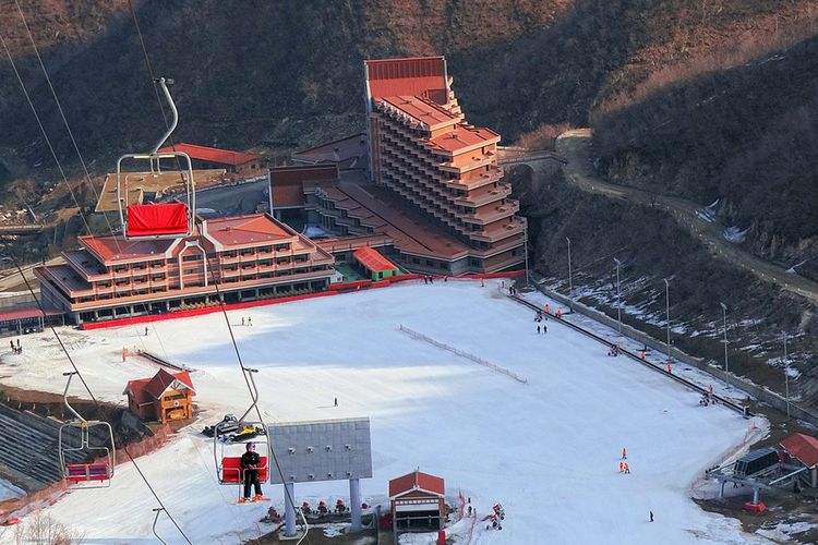Resor Ski Masikryong di Korea Utara.