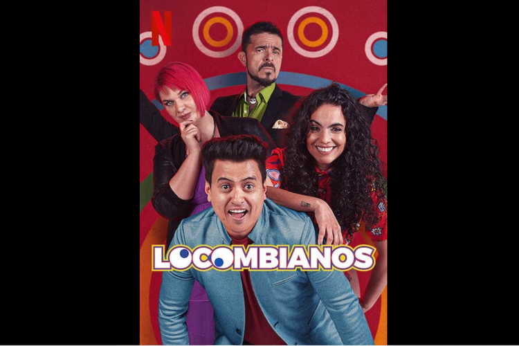 Freddy Beltrán, Diego Camargo, Catalina Guzmán, dan Pamela Ospina dalam serial komedi Locombianos (2021).