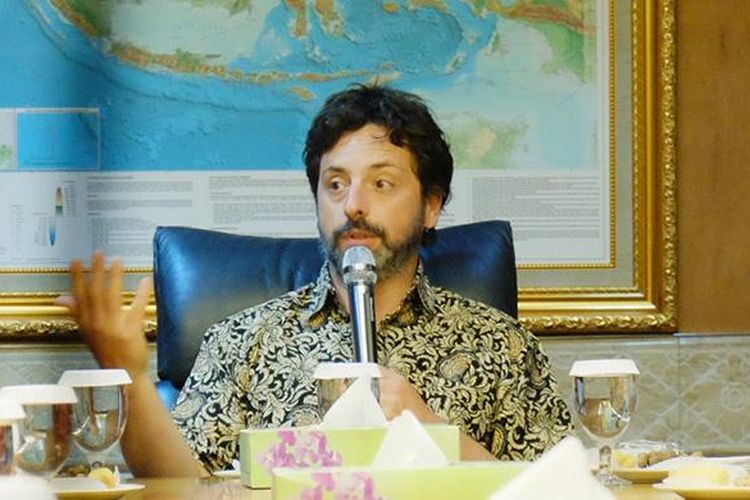 Pendiri Google Sergey Brin saat berkunjung ke Kementerian Pariwisata, Senin (28/12/2015)