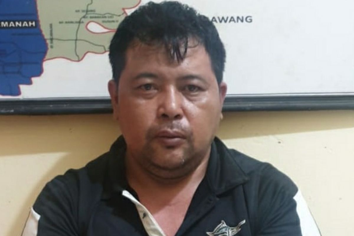 Brusly Wongkar (40), pelaku masturbasi di depan bocah diringkus polisi di bilangan Cikarang Utara, Jumat (24/1/2020).