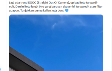 Tangkapan layar unggahan menyebut ada tren bernama SOOC.