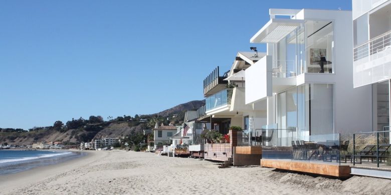 Rumah pantai David Geffen?s Carbon, Malibu, AS