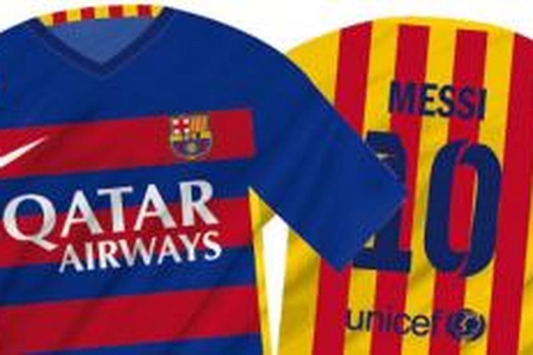 Desain kostum Barcelona untuk musim 2015-2016, seperti dilansir Sport, Selasa (2/12/2014).