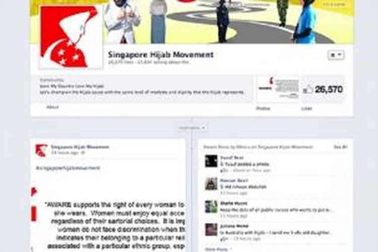 Laman ini, Singapore Jilbab Movement, diketahui hilang secara misterius dari media sosial Facebook pada Kamis (14/11/2013). Sebuah laman baru belakangan muncul lagi.