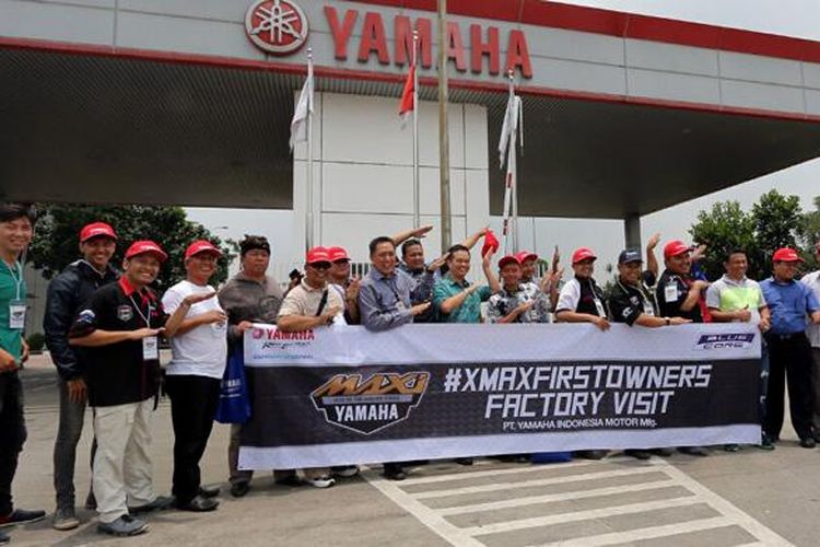 Para pemilik pertama Yamaha XMAX diajak berkunjung ke pabrik Yamaha Indonesia di Pulogadung, Jakarta Timur.