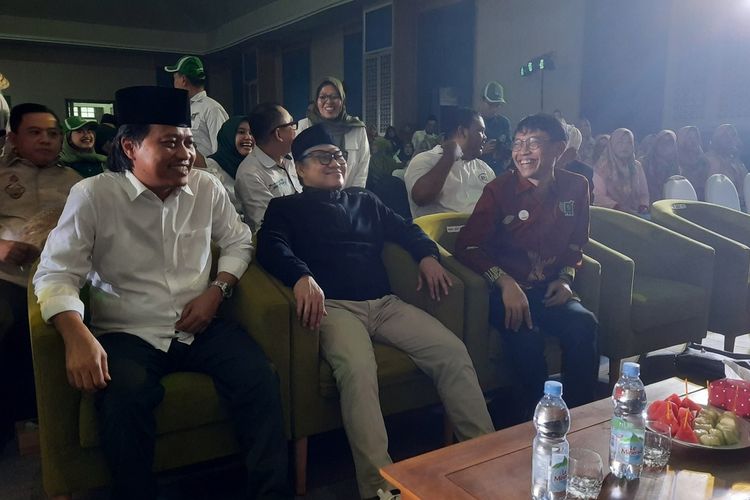 Ketua umum PKB, Abdul Muhaimin Iskandar atau Cak Imin hadiri launching Gerbang Emas Nusantara di Blora, Jawa Tengah, Rabu (9/8/2023)