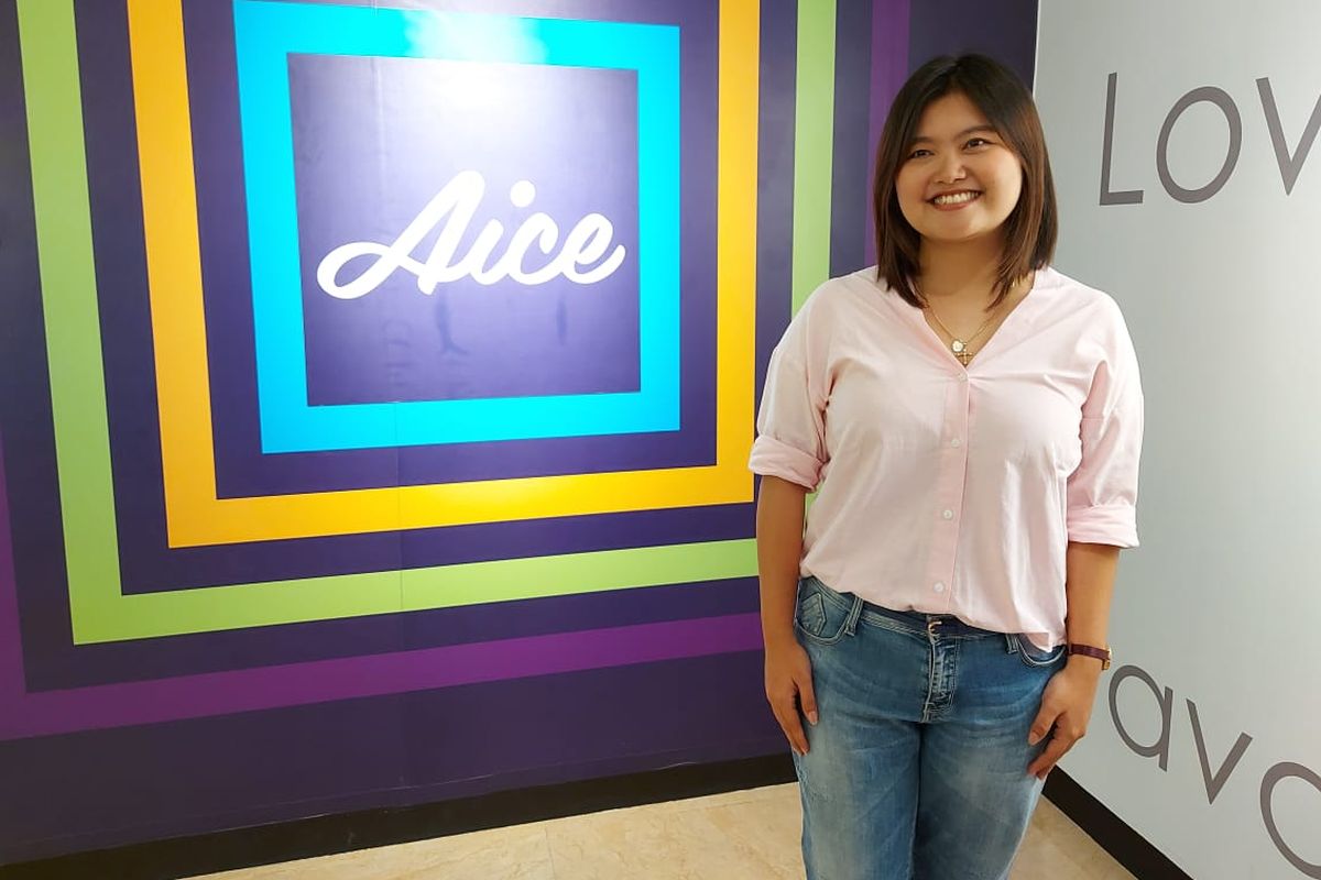 Sylvana Zhong, brand manager Aice group Holdings Pte Ltd saat ditemui di pabrik kedua Aice di Mojokerto, Jawa Timur.