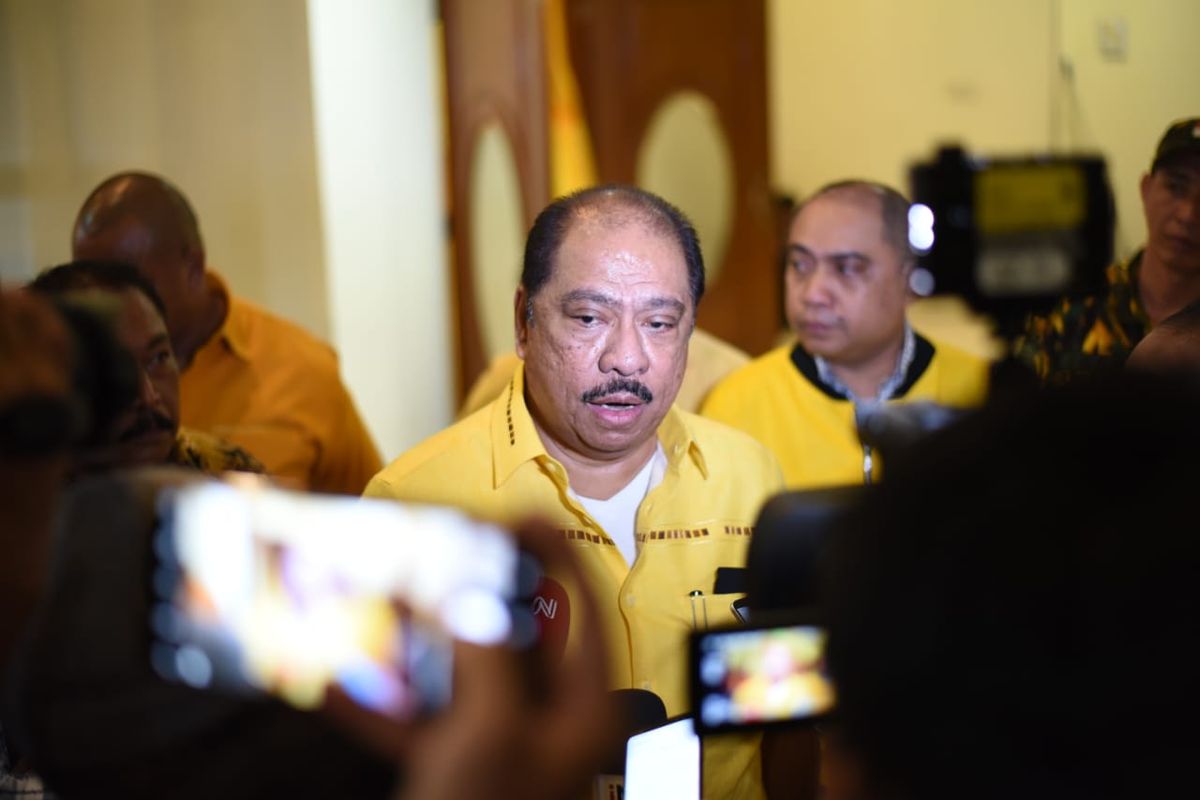 Ketua Panitia Munas Partai Golkar Melchias Markus Mekeng di kantor DPP Partai Golkar, Rabu (27/11/2019)