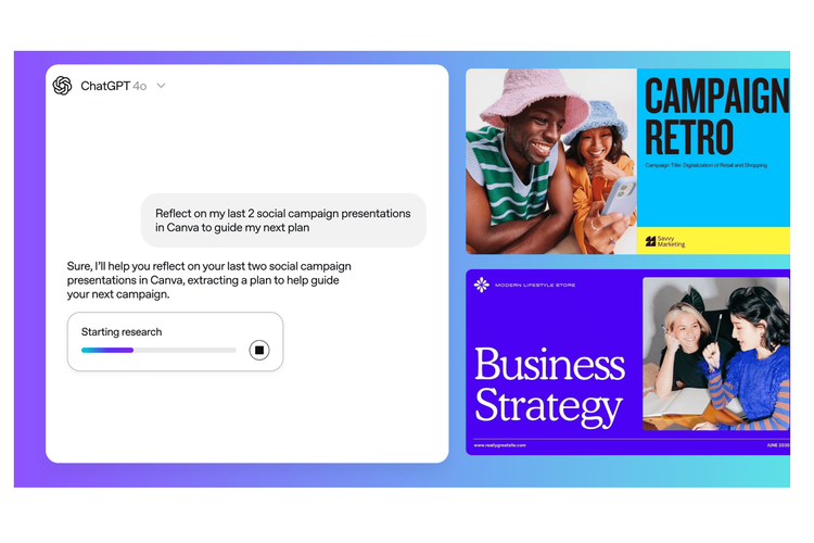 Tak hanya itu, pengguna juga bisa mencari dan merangkum desain dan aset Canva yang ada di ChatGPT. 
