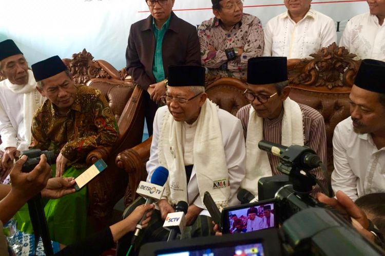 Calon wakil Presiden nomor urut 01 Maruf Amin di Semarang, Senin (4/2/2019)