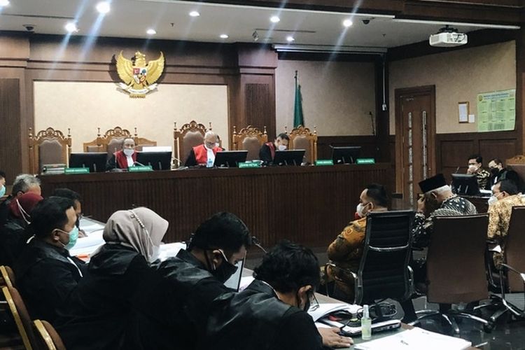 Sidang lanjutan dugaan korupsi pembelian lahan Munjul untuk pembangunan Rumah DP 0 Rupiah Pemprov DKI Jakarta, Kamis (18/11/2021). 