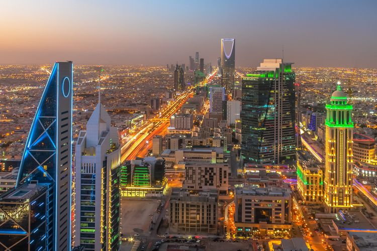 Ilustrasi pemandangan kota Riyadh, Arab Saudi. 
