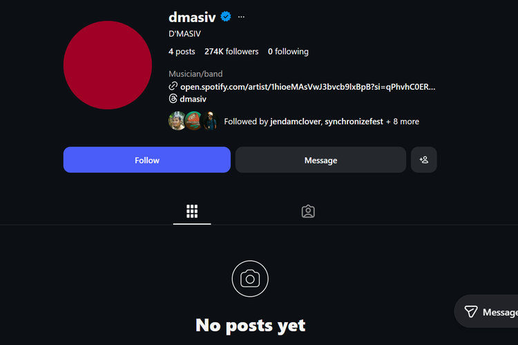 Semua Postingan di Akun Instagram D’MASIV Mendadak Hilang