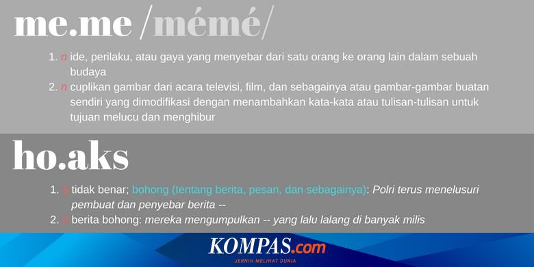 Kata Hoaks Dan Meme Sudah Tercatat Di Kamus Bahasa Indonesia