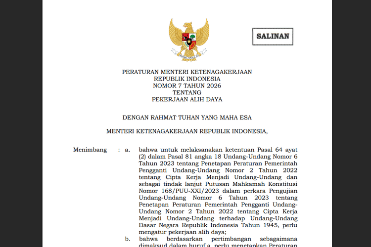 Resmi Diteken, Ini Poin-poin Aturan Baru Outsourcing