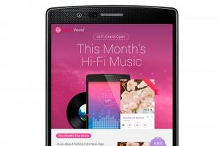 Layanan download musik Hi-Fi di toko aplikasi SmartWorld LG.
