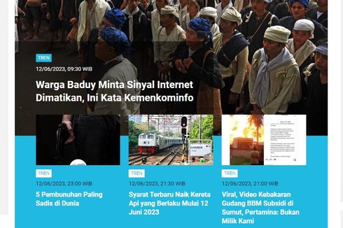 [POPULER TREN] Warga Baduy Minta Sinyal Internet Dimatikan | 9 Provinsi yang Gelar Pemutihan Pajak Kendaraan