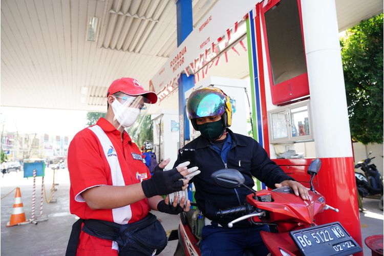 A file photo of a Pertamina fuel station.  