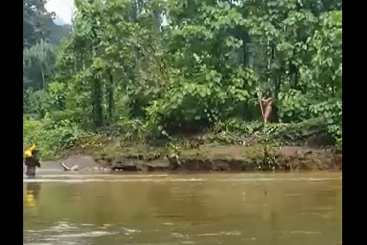 Tangkapan layar video penampakan suku Togutil, Halmahera, Maluku Utara