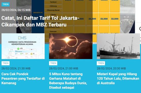 [POPULER TREN] Tarif Terbaru Tol Jakarta-Cikampek dan MBZ | Penyebab Pluto Dikeluarkan dari Daftar Planet Tata Surya