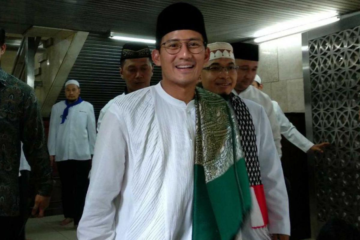 Wakil Gubernur DKI Jakarta Sandiaga Uno di Masjid Istiqlal, Jakarta Pusat, Minggu (10/12/2017).