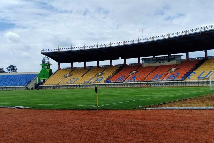 Stadion Si Jalak Harupat Kabupaten Bandung siap digunakan untuk laga Indonesia vs Bangladesh yang akan diselenggarakan Rabu (1/6/2022).