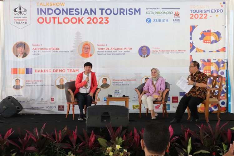 Talkshow Indonesian Tourism Outlook 2023 menjadi salah satu kegiatan dalam Trisakti Tourism Expo 2022 yang digelar STP Trisakti pada Sabtu, 10 Desember 2022.