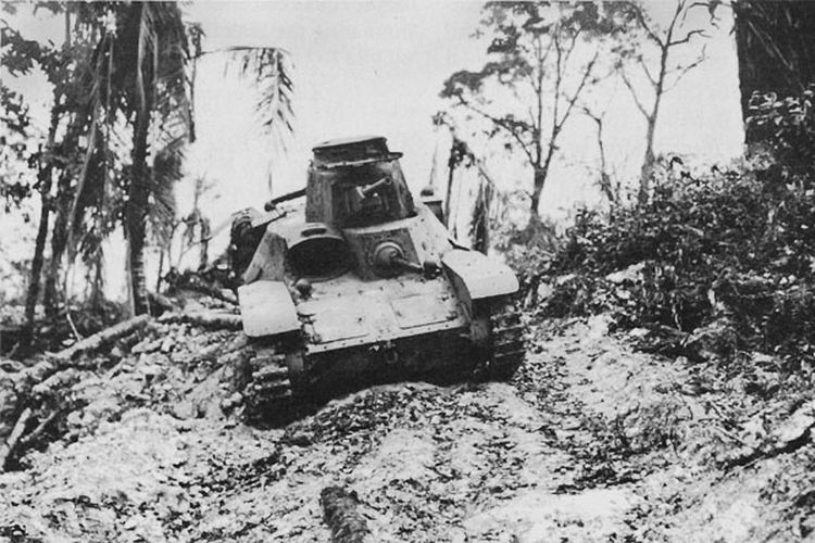 Tank milik Jepang yang terjebak di Biak tahun 1944