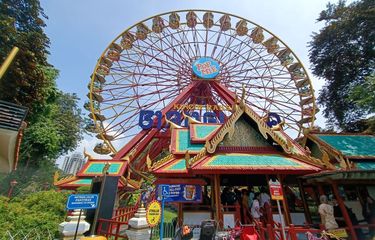 Salah satu wahana di Dunia Fantasi, Ancol, Jakarta Utara, Sabtu (6/5/2023).